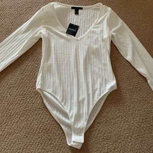 Forever 21 white v-neck bodysuit